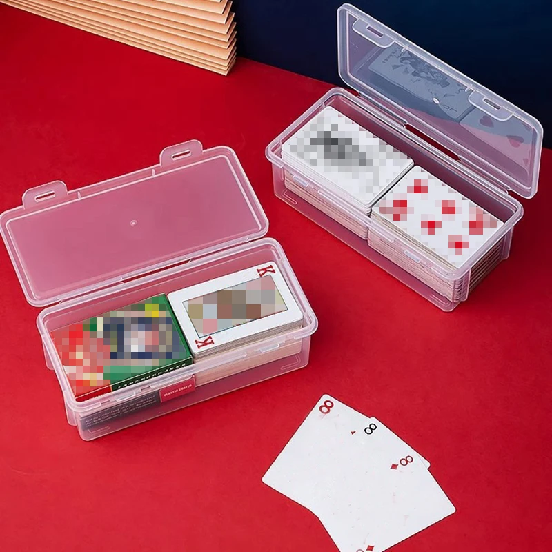 Plastic Card Storage Box Household Transparent Poker Case Large Capacity
