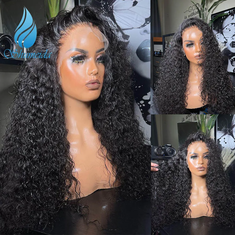 Shumeida Peruvian Hair Jerry Curly 13x6 Lace Frontal Wig Lace Transparent Wig 30 inch Lace Front Human Hair Wigs Glueless Wig