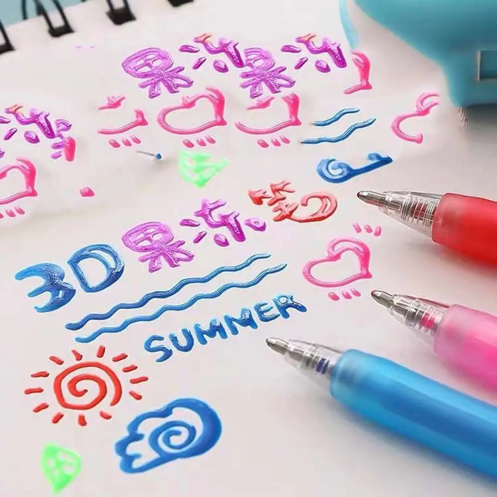 

Jelly Three-dimensional Gel Pen Color One Multi-color Student Dream Fairy Press Pen Set Rainbow