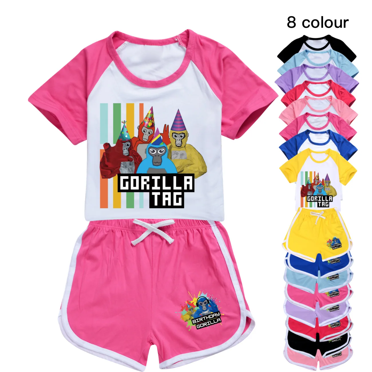 

New Game Gorilla Tag Clothes Kids Summer Outfits Toddler Girls Short Sleeve T-Shirt Shorts 2pcs Suit Boys Fashion Clothing Set