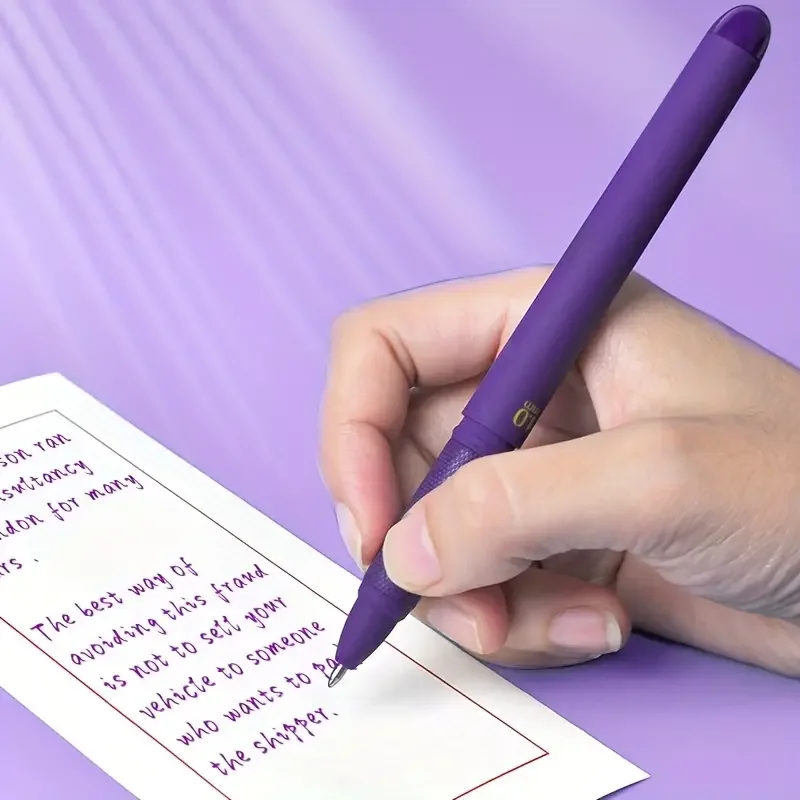 1pc/3pcs Purple Ink Gel Pens,, 0.7mm, Large Capacity Refill, Office Supplies Back To Sochool Stationery,for Writing Cute Pen