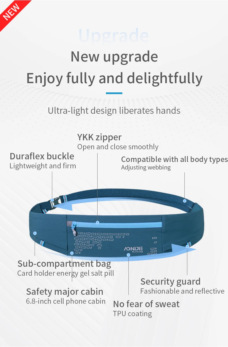 Aonijie W8112 Outdoor Comfortable Running Waist Bag Belt Hydration Fanny Pack Sports Pockets For Jogging Fitness Gym Hiking 6