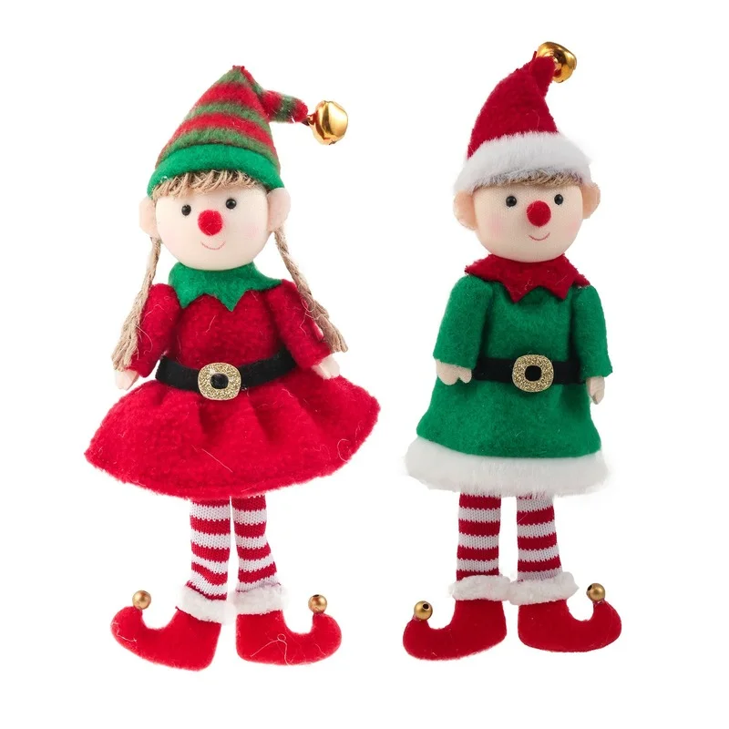 Home Happy New Year Kids Gift Christmas Elf Doll Ornaments Xmas Tree pendant For Christmas Tree Hanging Pendant Supplies