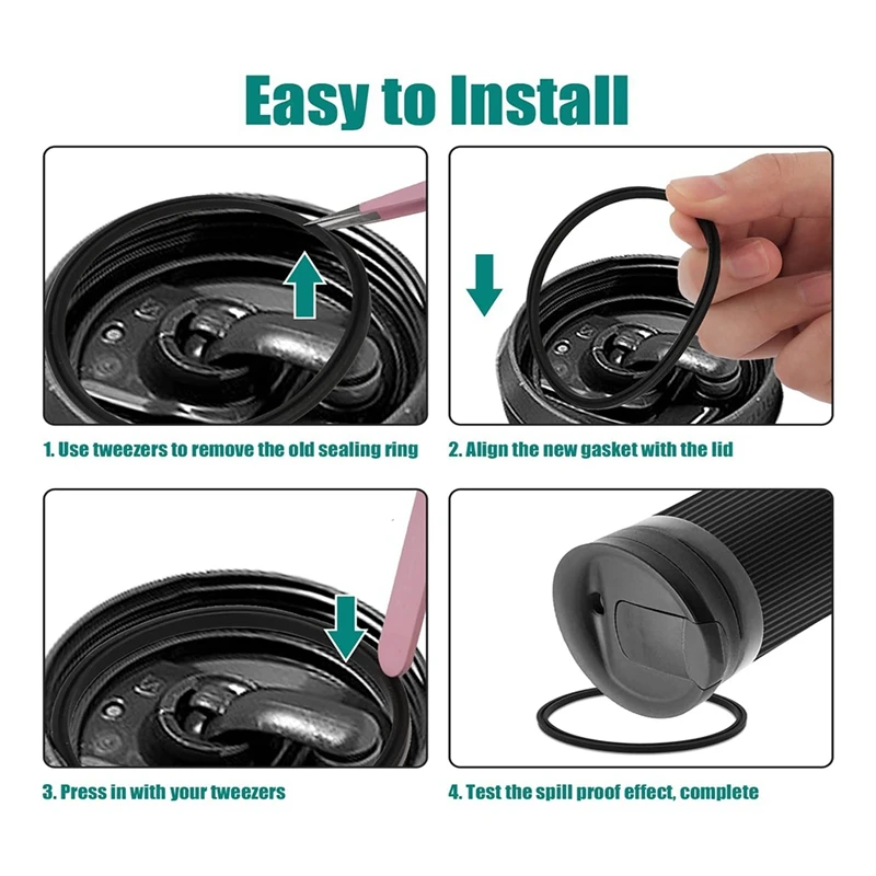 10Pcs Replacement Rubber Lid Seals Compatible 16&20Oz Leak-Proof Lid Gaskets Replacement For Contigo Mugs