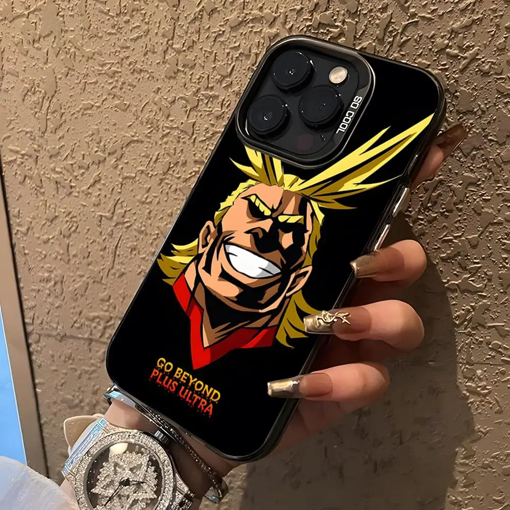 Anime Academia All Might Colorful Silver Phone Case Cover