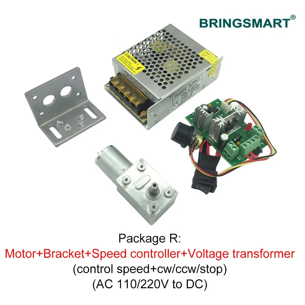 DC Worm Geared Motor 6V 12V 24V Self-lock Reversed Reducer Mini Reduction Box Low Speed Electric Motor worm geared motor
