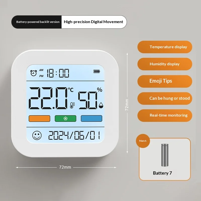 Electronic Hygrometer Thermometer Indoor Home  LCD Display Digital Sensor Gauge Weather Station Humidity Gauge Meter Monitor