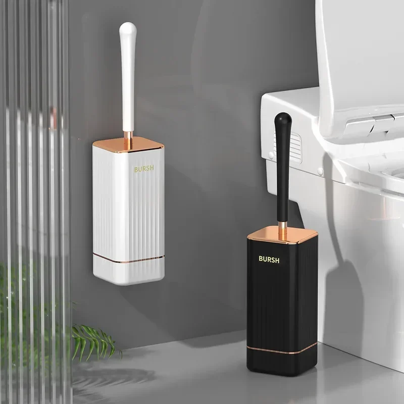 Toilet Brush Set Toilet Brush TPR Silicone Home No Dead Corner Cleaning Brush WC Cleaning Tool Wall-mount Bathroom Accessories