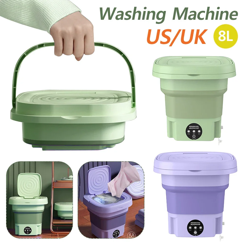 

Foldable Washing Machine Portable 8L Socks Underwear Panties Retractable Automatic Washing Machine 3 Models with Spinning Dry