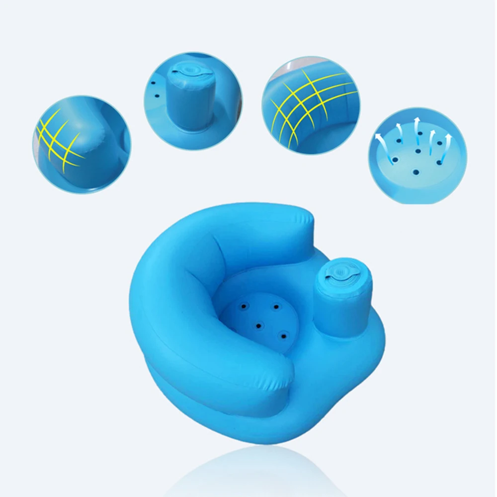 Inflatable Children's Sofa Portable Baby Chair Multifunctional Baby Bath Seat Baby Sofa Lounger Kids Beach Armchair Child Stool 5
