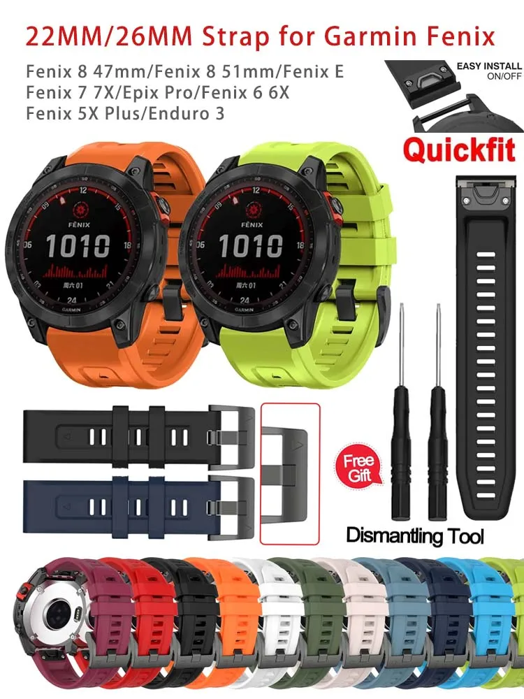 Premium QuickFit Silicone Watch Strap - Durable and Stylish Replacement Bracelet, Multiple Sizes Available