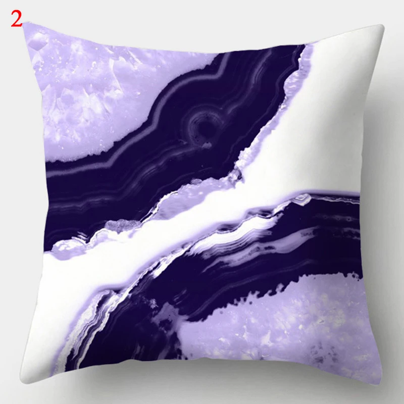 45x45cm Purple Geometric Print Pillow Covers Decorative Square Cushion Cover Polyester Throw Pillow Case for Home Sofa Decor 