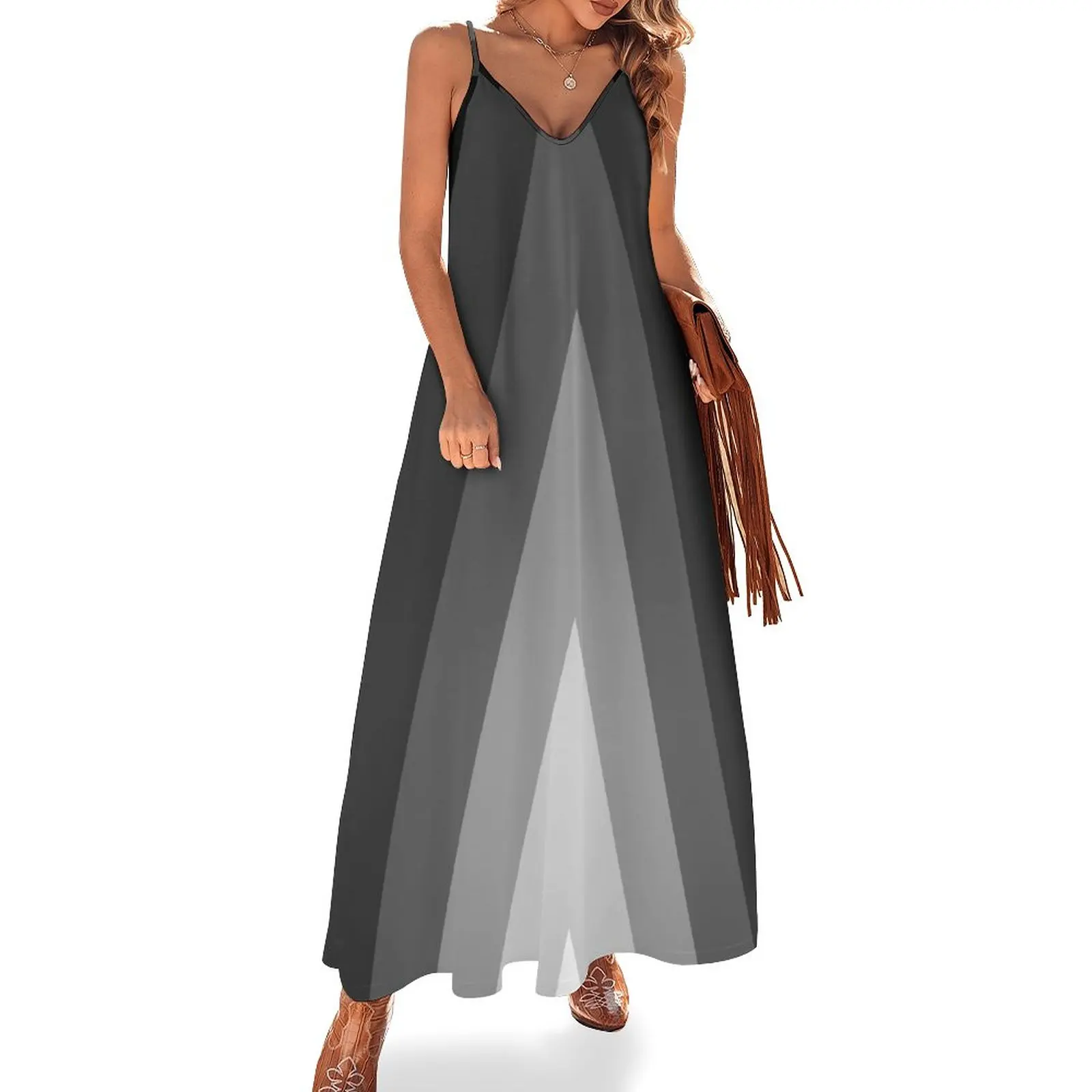 

New Monochrome Gradient Triangles Sleeveless Dress Dresses for wedding party Woman clothes
