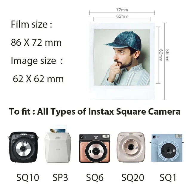 Fujifilm Instax Square Film. Instant Film. for Instax SQ1, SQ20