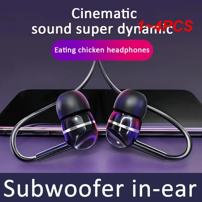 1 ~ 4Pcs Music Earplug Subwoofer Riduzione Del Rumore Telecomando Con Microfono Cuffie Cuffie Da Gioco Tpe In Ear Cable Headset