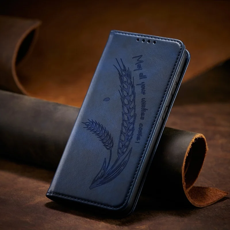 Magnetic Wheatear Leather Wallet Phone Case Cover