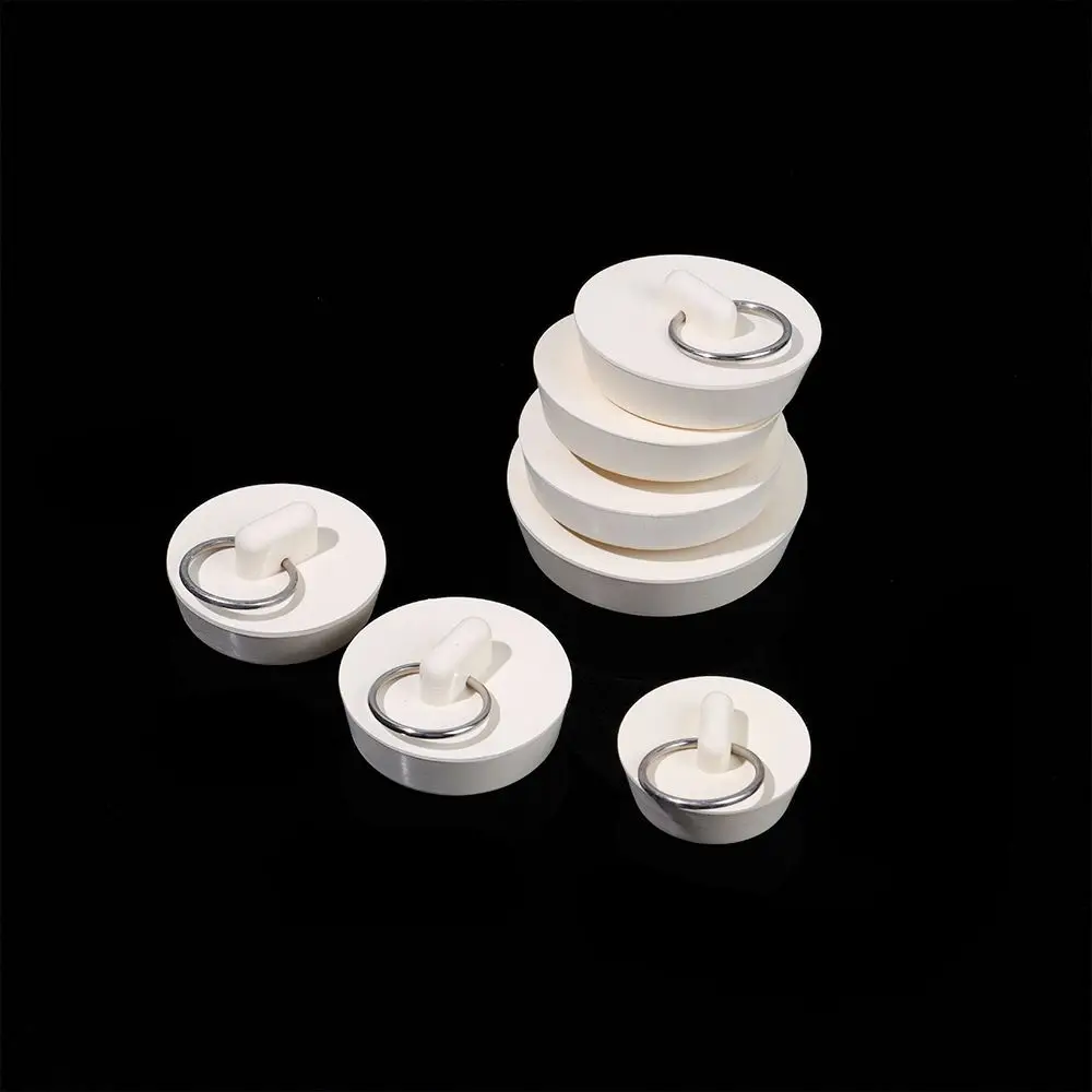 Kitchen Bathroom Water Sink Plug Hanging Ring Round Rubber Bathtub Stopper Leakage-proof Sewer Drain Cover