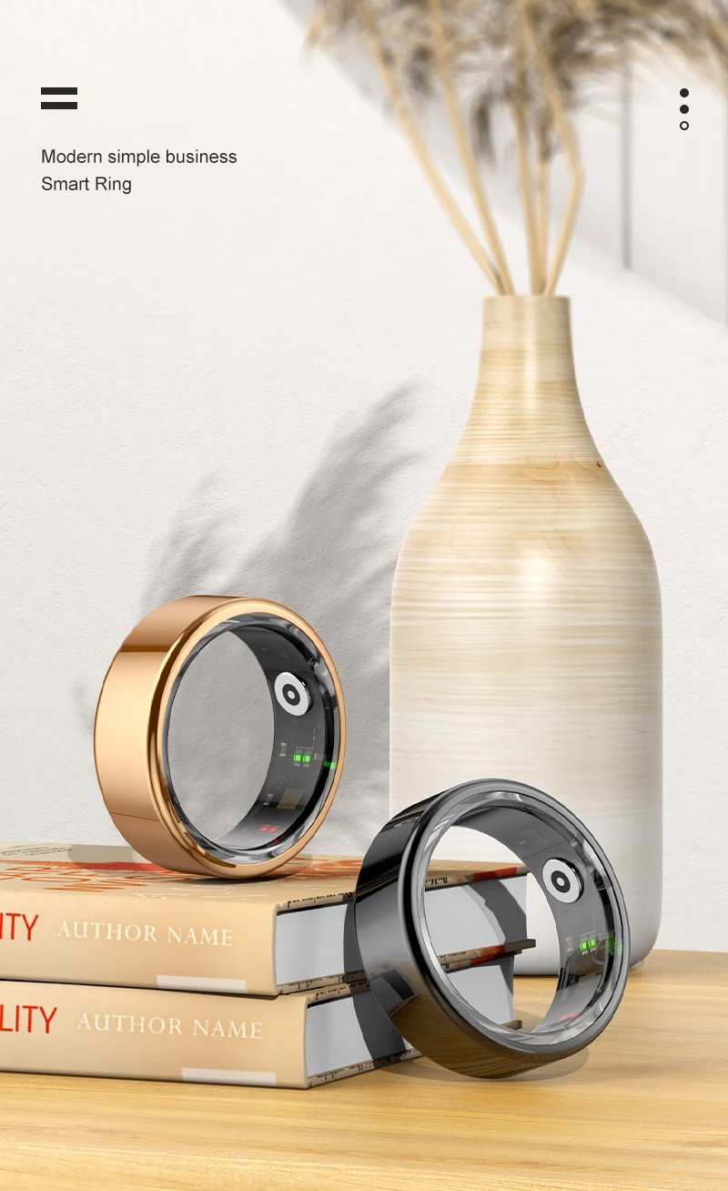 R02 Smart Ring Sensor Men Women Charging Case Health Monitor Sleep Exercise Records Step IP68 Waterproof Fashion Finger Rings