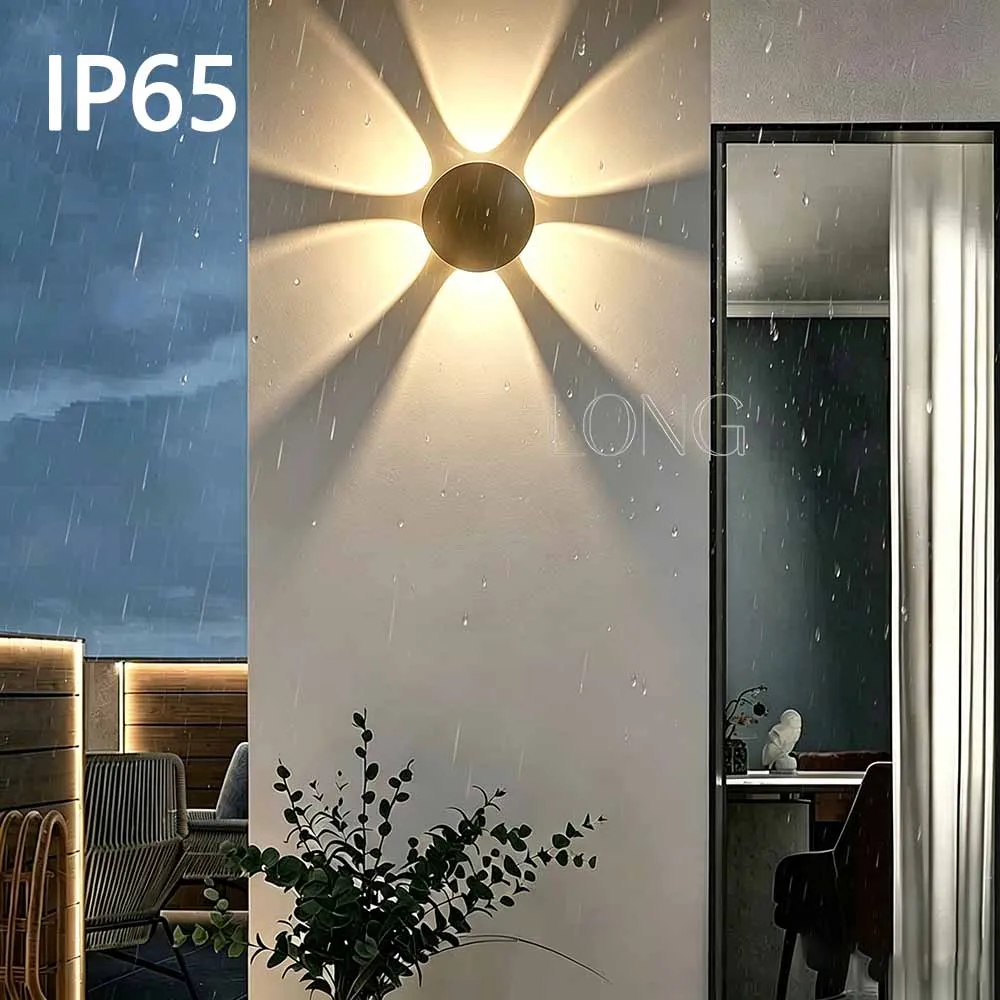 6W 6 LED DC24V LED 터치 디밍 가능 벽등 원형 IP65 방수 실내외 겸용 3000K/4000K/6000K