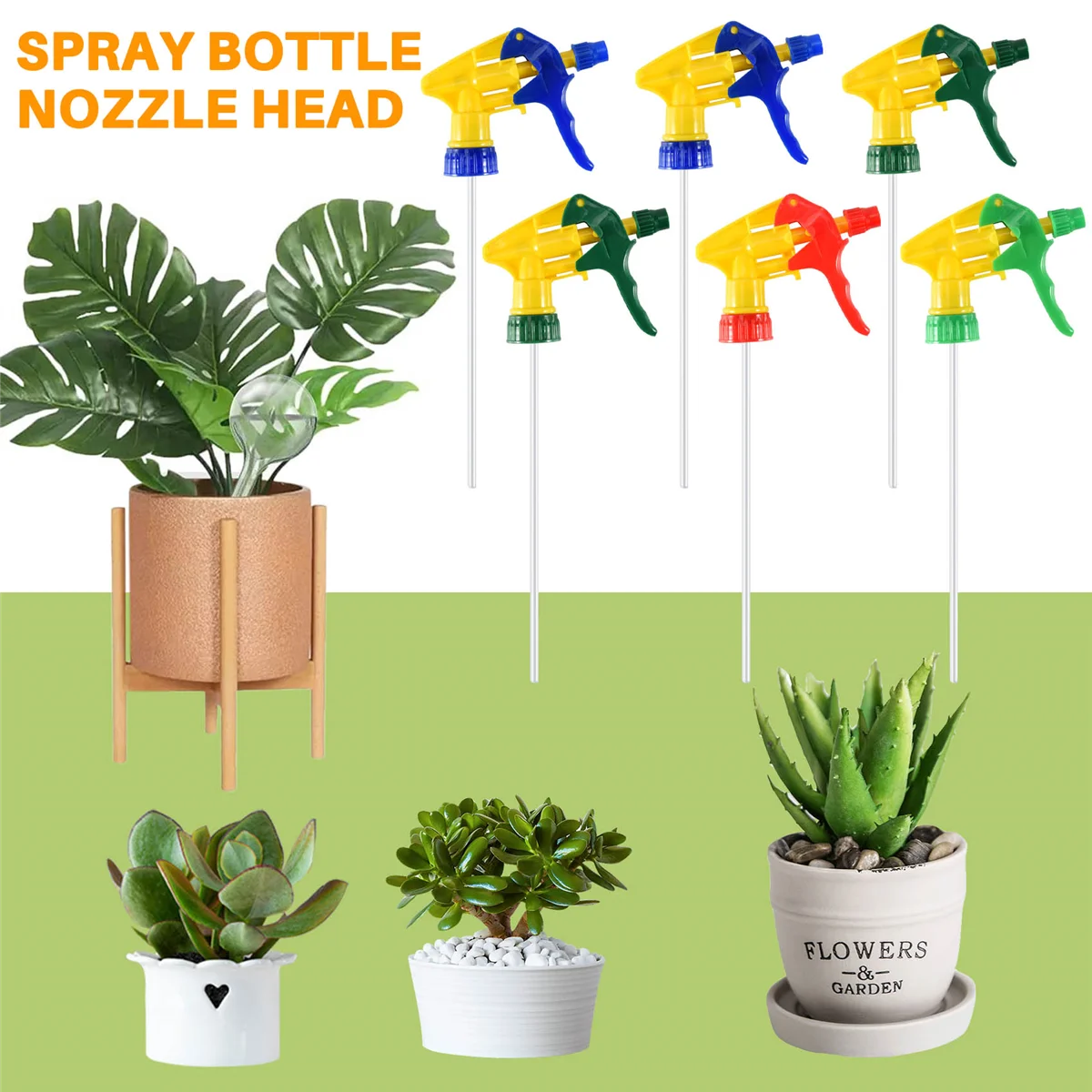 6 Pcs Heavy Duty Chemical Resistant Trigger Sprayer Spray Bottle Nozzle Head 4