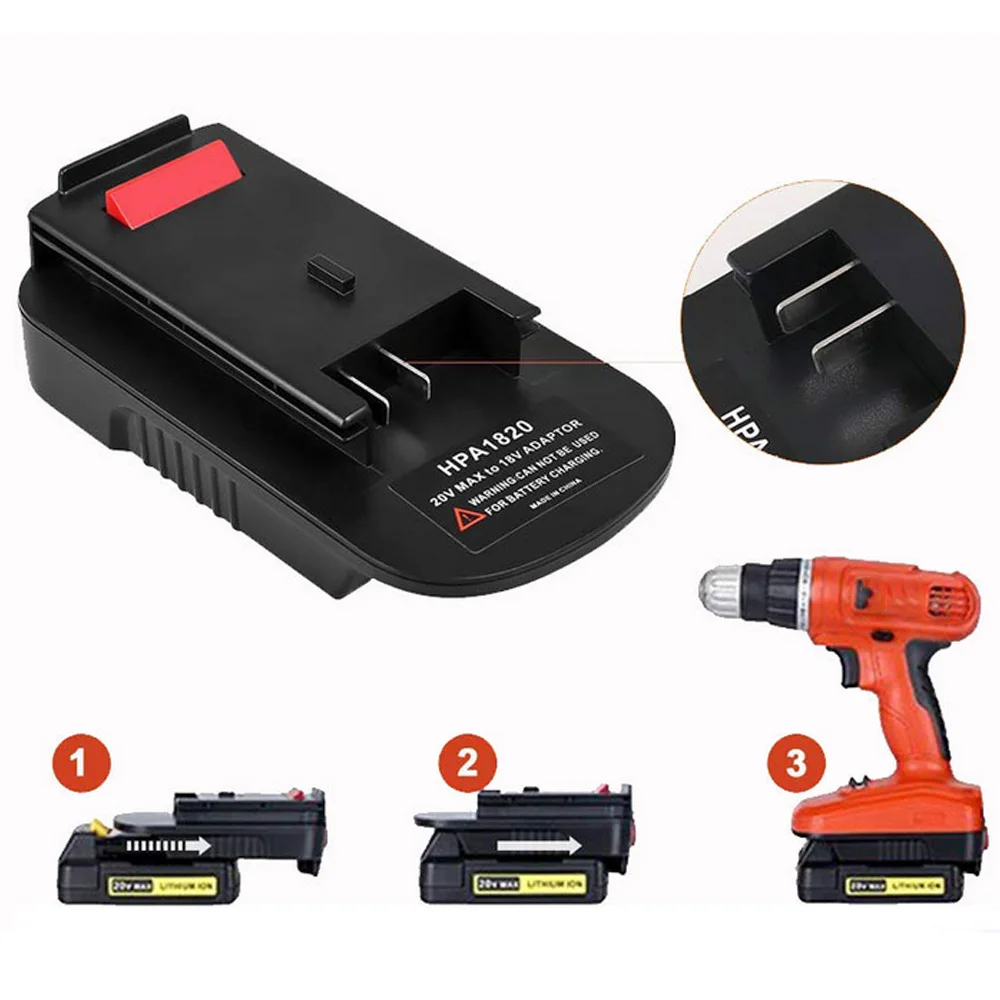

Сменный адаптер HPA1820 для кабеля Black & Decker/Stanley/Porter, преобразователь литиевого аккумулятора 20 в для инструментов NiCad NiMh 18 в