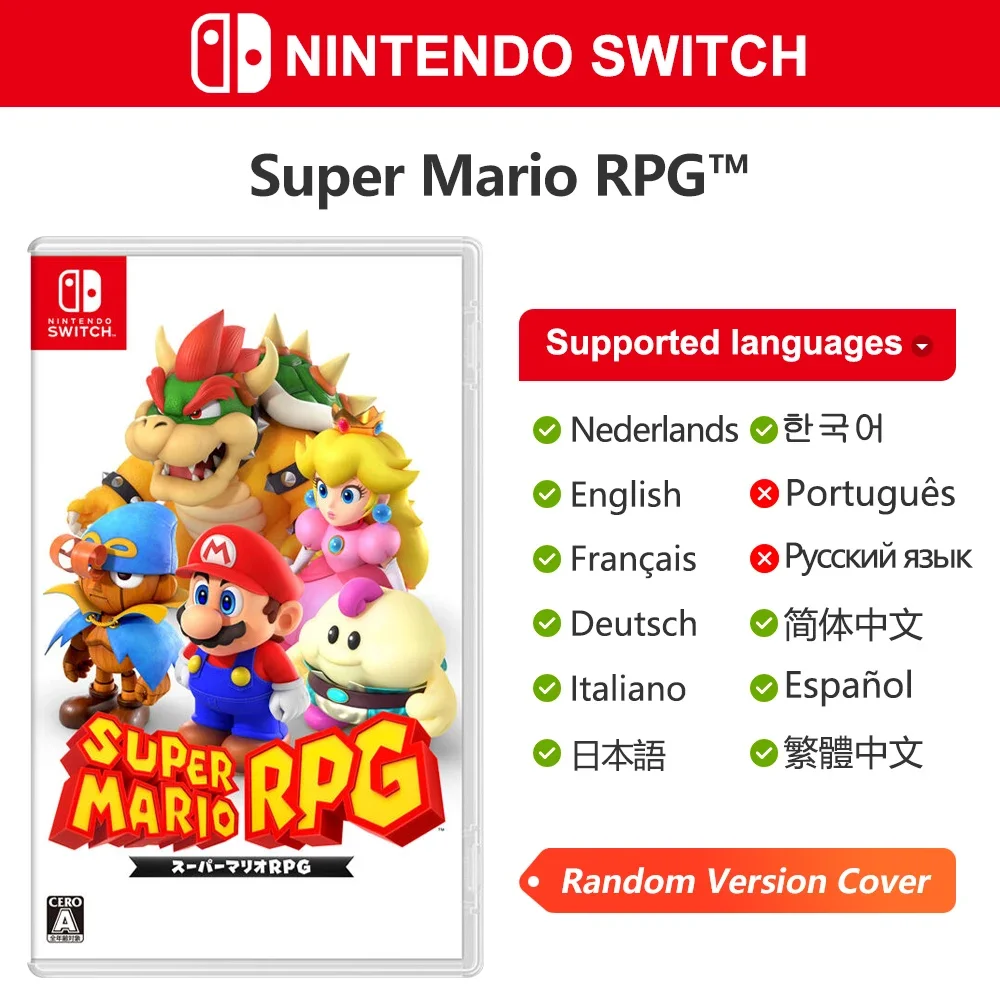 הצעות משחק Super Mario RPG ל-Nintendo Switch 100% מקוריות כרטיס משחק פיזי רשמי הרפתקה ו-RPG Genre 1 Player עבור Switch