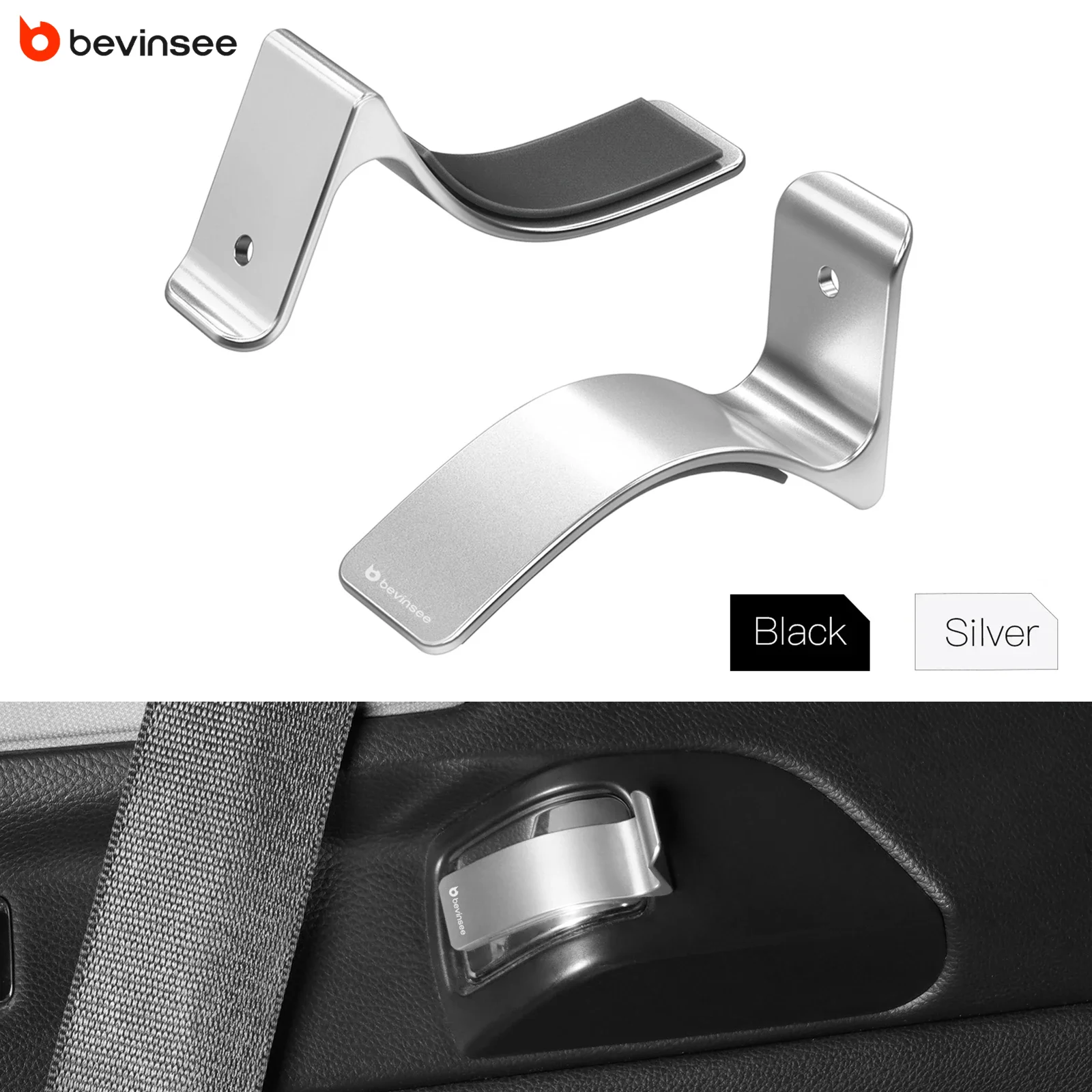 BEVINSEE Aluminium Seatbelt Extender Handover Fix Attachment for BMW E92 335i 328i 325i 320i 330i 320d 325d 330d 2005-2013