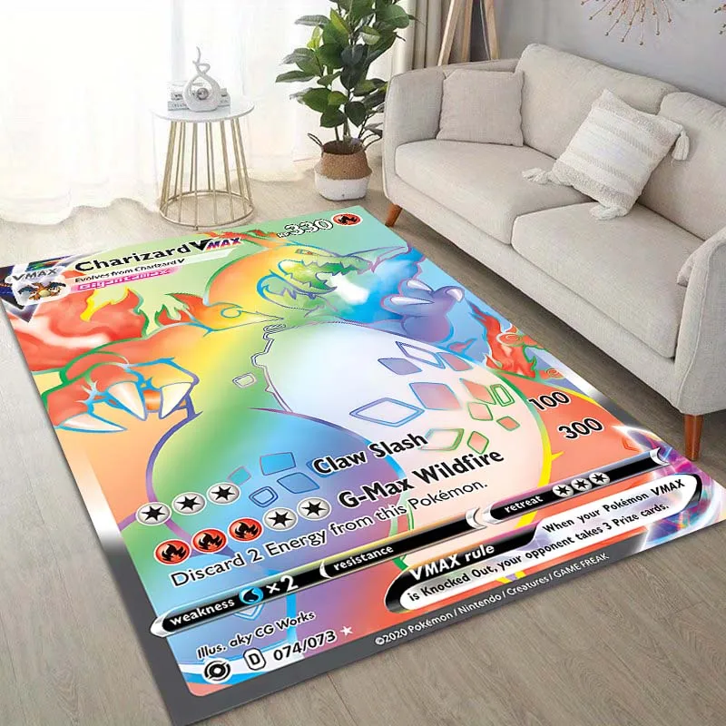 15 Sizes Pok&eacute;mon Cards Charizard Printing Carpet for Living Room Bedroom Kid's Room Home Decor Area Rug Sofa Cloakroom Mat floor mat decorative carpet kids carpet