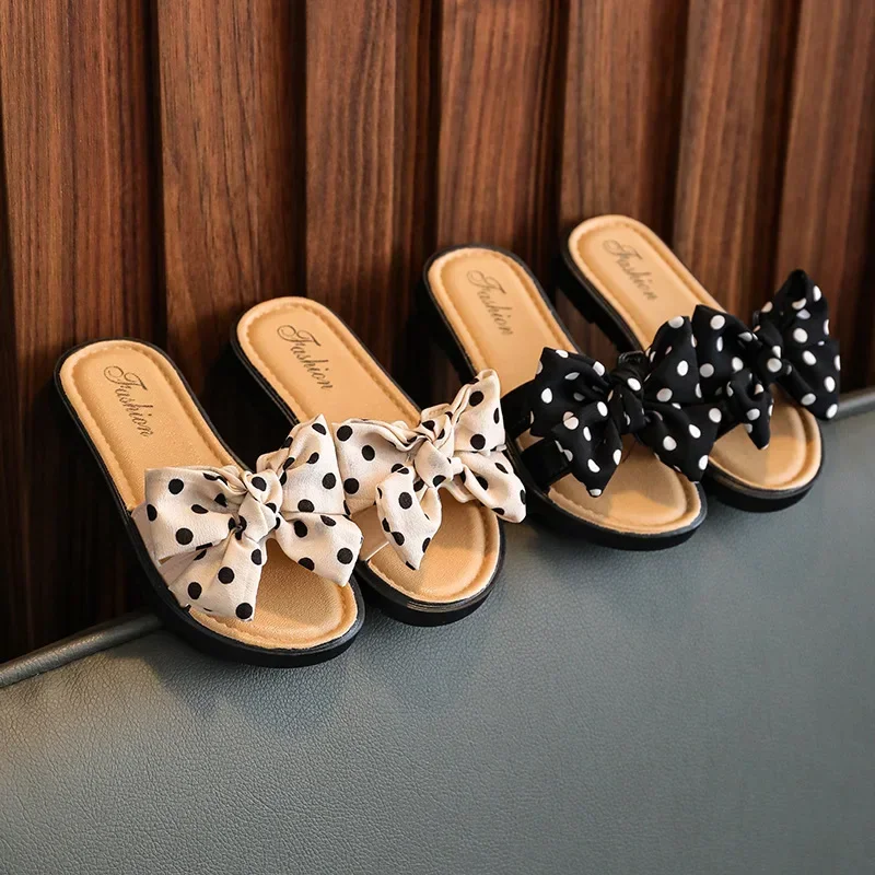 Girls Bow Slide Sandals 4