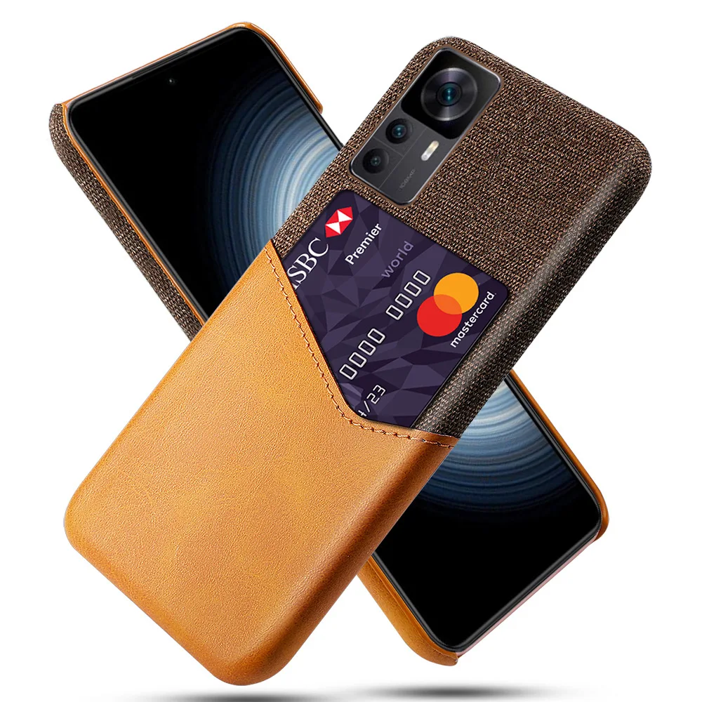 

For Xiaomi 12T Pro Mi 12T Phone Case Fashion PU Leather Two-ton Back Cover Card Hard PC Fall prevention