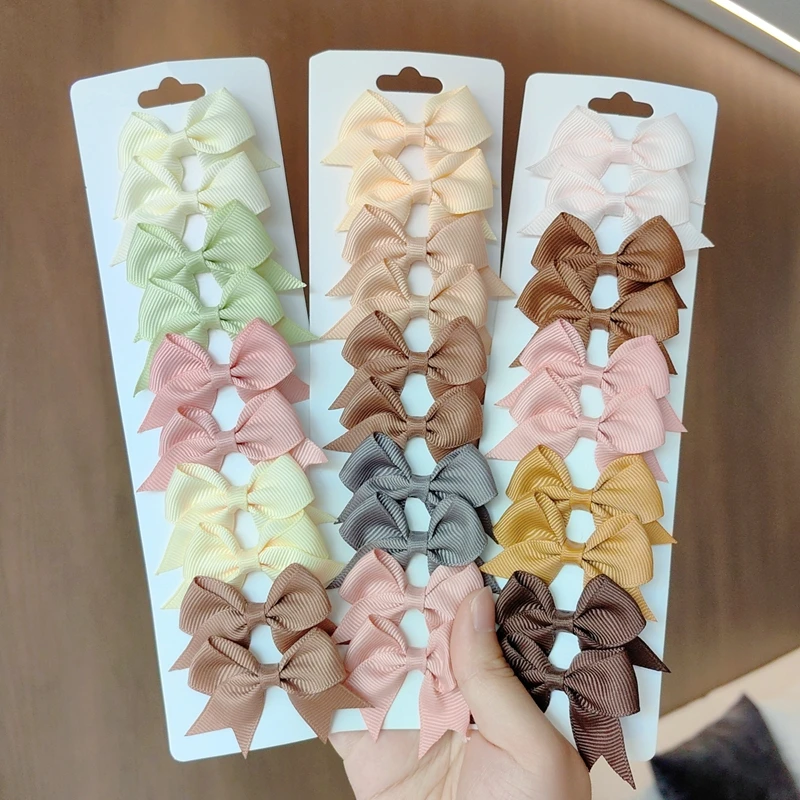 10Pcs/set Solid BB Hair Clips For Cute Girls Ribbon Bowknots Boutique Barrettes Hairpins Headwear Kids Hair Accessories Gifts 10Pcs/set Solid BB Hair Clips For Cute Girls Ribbon Bowknots Boutique Barrettes Hairpins Headwear Kids Hair Accessories Gifts