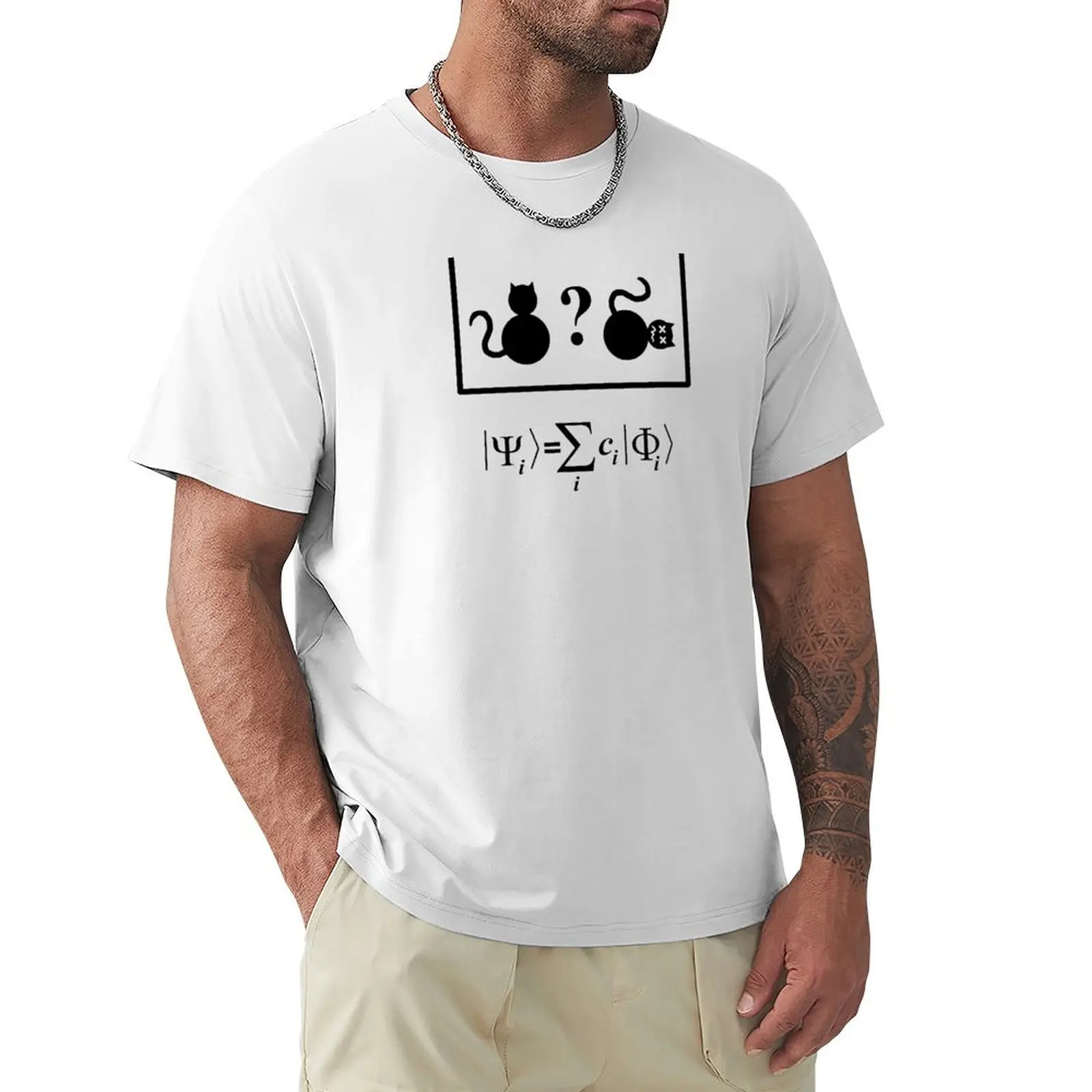 

Футболка Schroedingers с изображением кота, тяжелые, Винтажный дизайн на заказ, собственные заготовки, тяжелые футболки для мужчин
