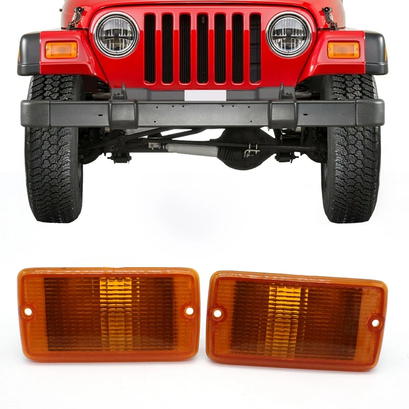 2pcs Turn Signal Light For 2001-2006 Jeep Wrangler (tj) Plastic Lens Lh &  Rh 55156488ab 55156489ab - Shell - AliExpress