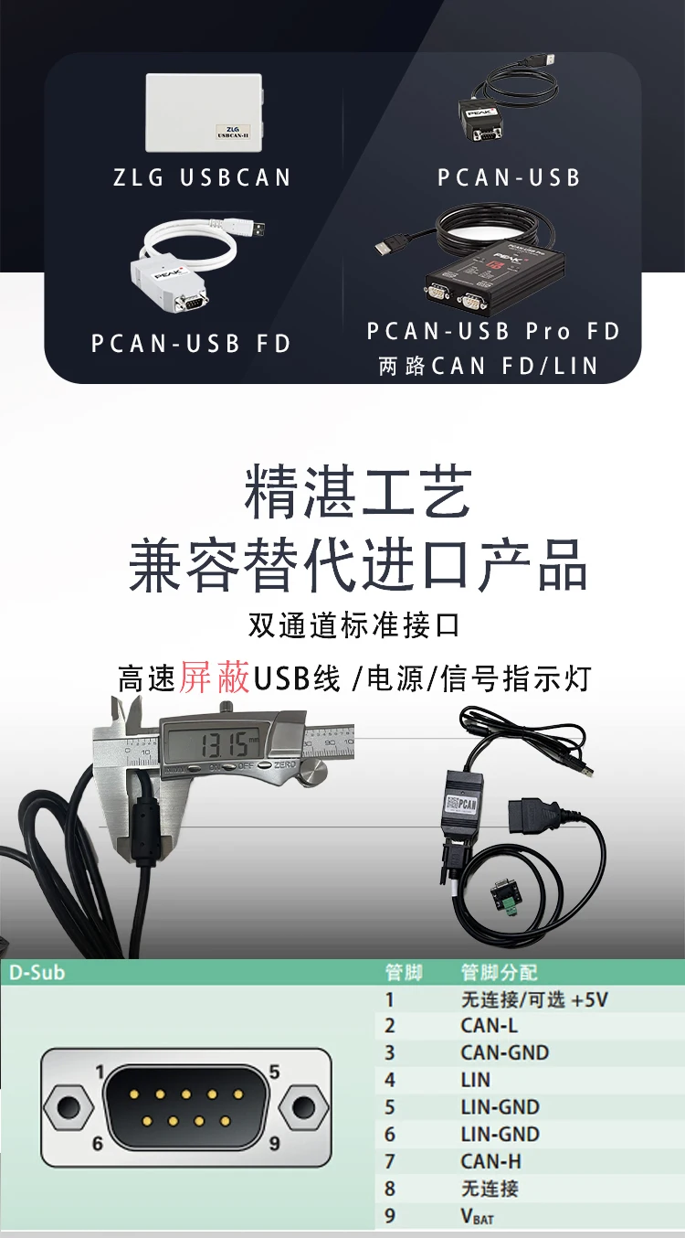 PCANFD Analyzer PCAN PRO FD USB to CAN FD Compatible PEAK IPEH-004022 ZLG