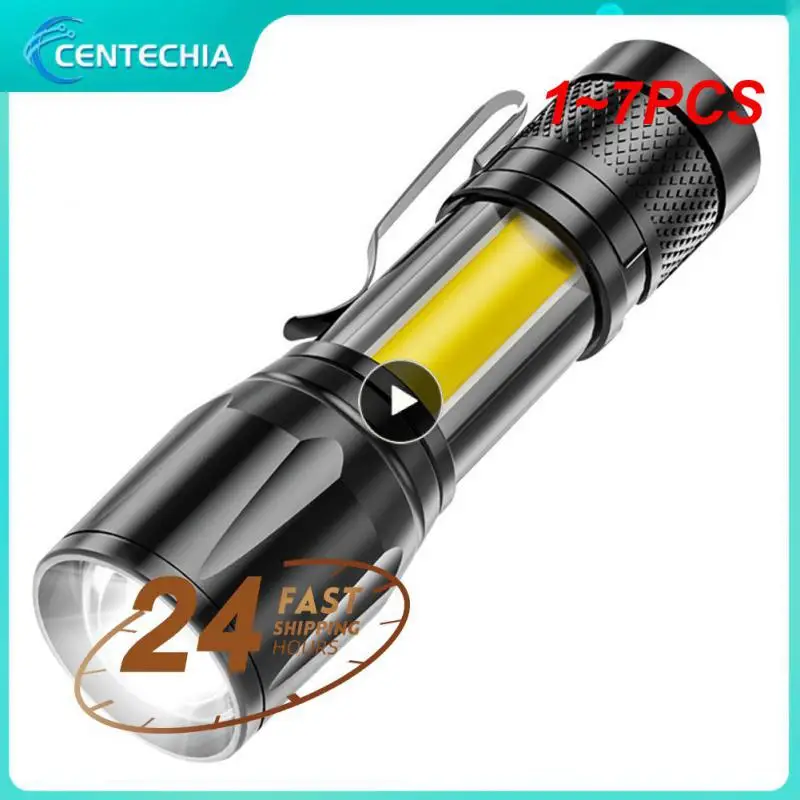 휴대용 충전식 줌 LED 손전등, XP-G Q5 램프 랜턴, 2000 루멘 조절 가능 펜라이트 방수 미니 LED, 1  7 개