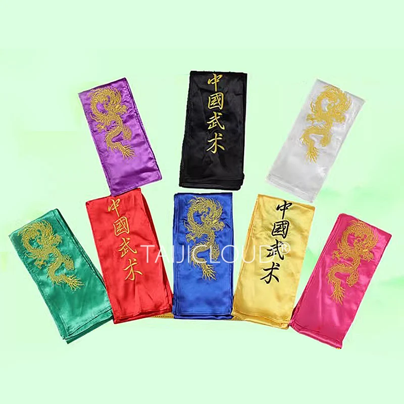 

Tai Chi martial arts clothing belt imitation silk 1-2 meter practice performance clothing embroidery