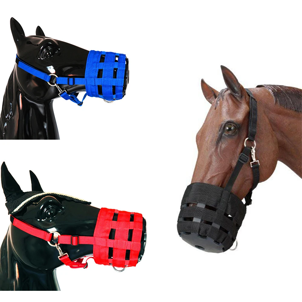 

Horse Grazing Muzzle With Chin Neck Pads Easy Breath PP Grazing Muzzle Durable Comfortable Grazing Muzzle For Horses