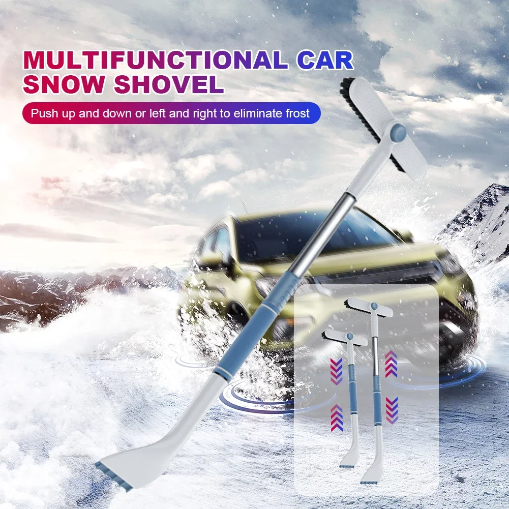 Windshield Shovel Snow Shovel Snow Ice Scraper Ice Deicing Tool Universal Snow Shovel Brush Telescopic Car Glass Deicing Cleaning Tool 2-in-1 Detachable Snows Ice Scraper Quick Clean Wash Tool