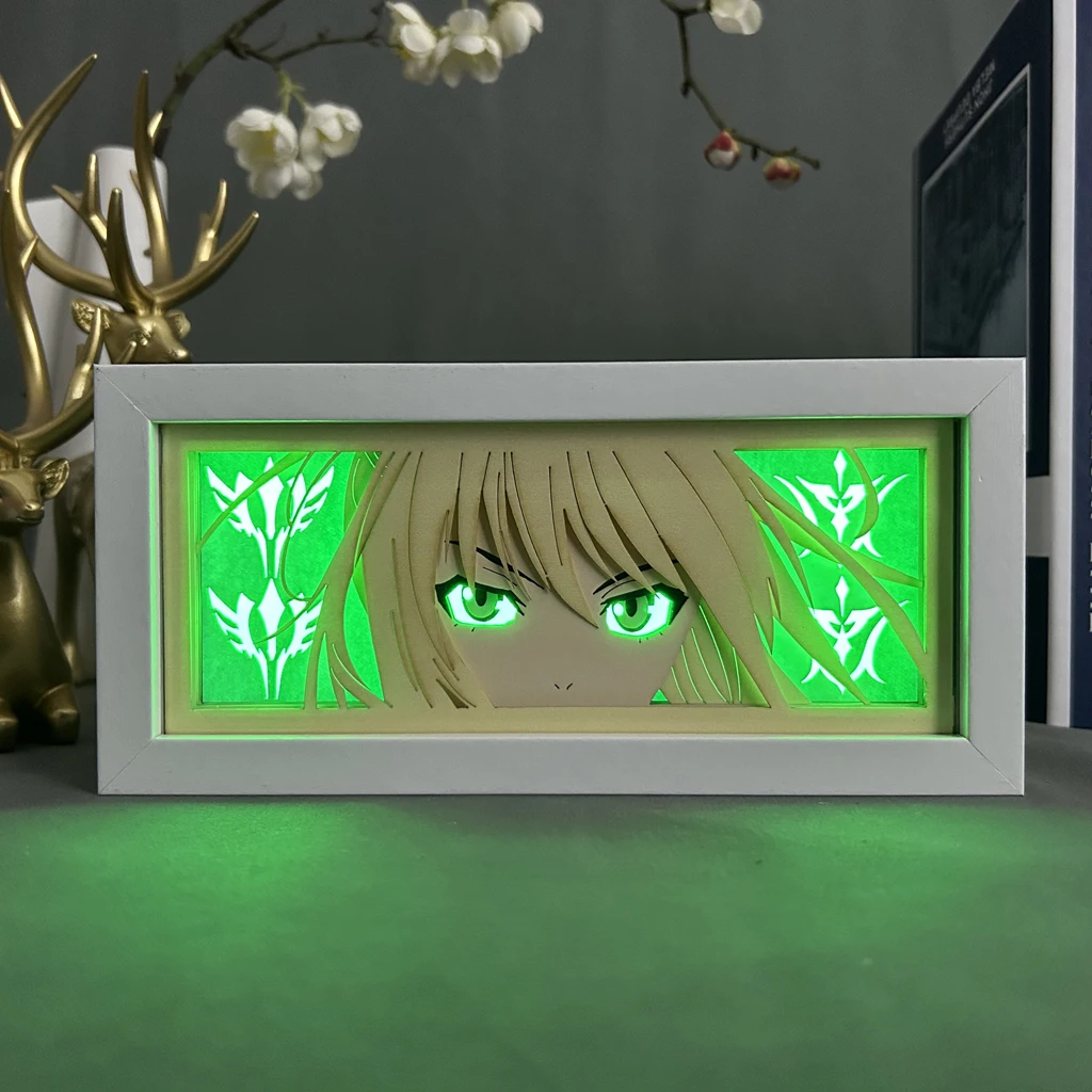 

Light Box Fate Stay Night Saber Face for Game Room Decor Manga Paper Cut Fate Stay Anime Night Light Lamp Saber Lightbox Eye