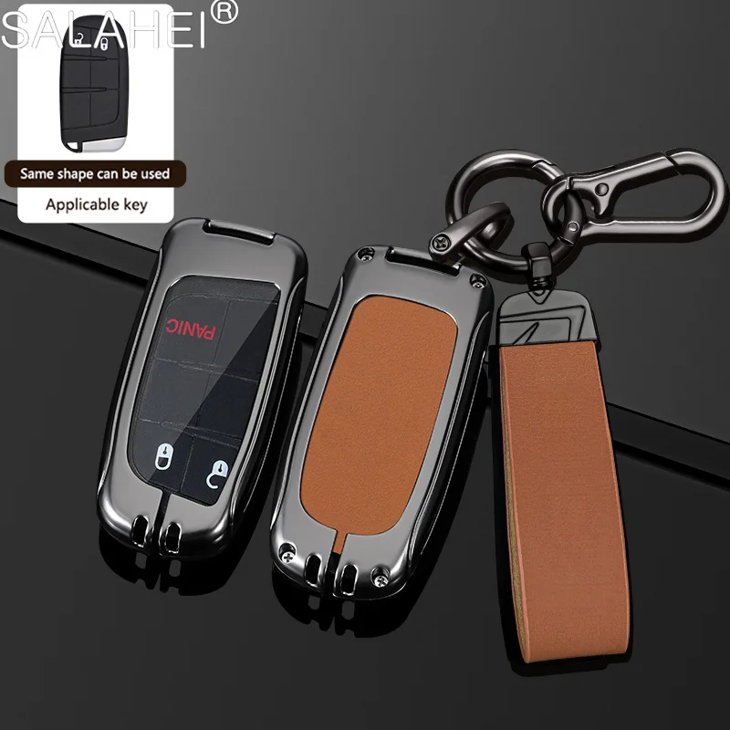 

Zinc Alloy Leather Car Key Case For Dodge Ram Journey Charger Challenger Caliber Nitro Durango Avenger Dart Intrepid Accessories