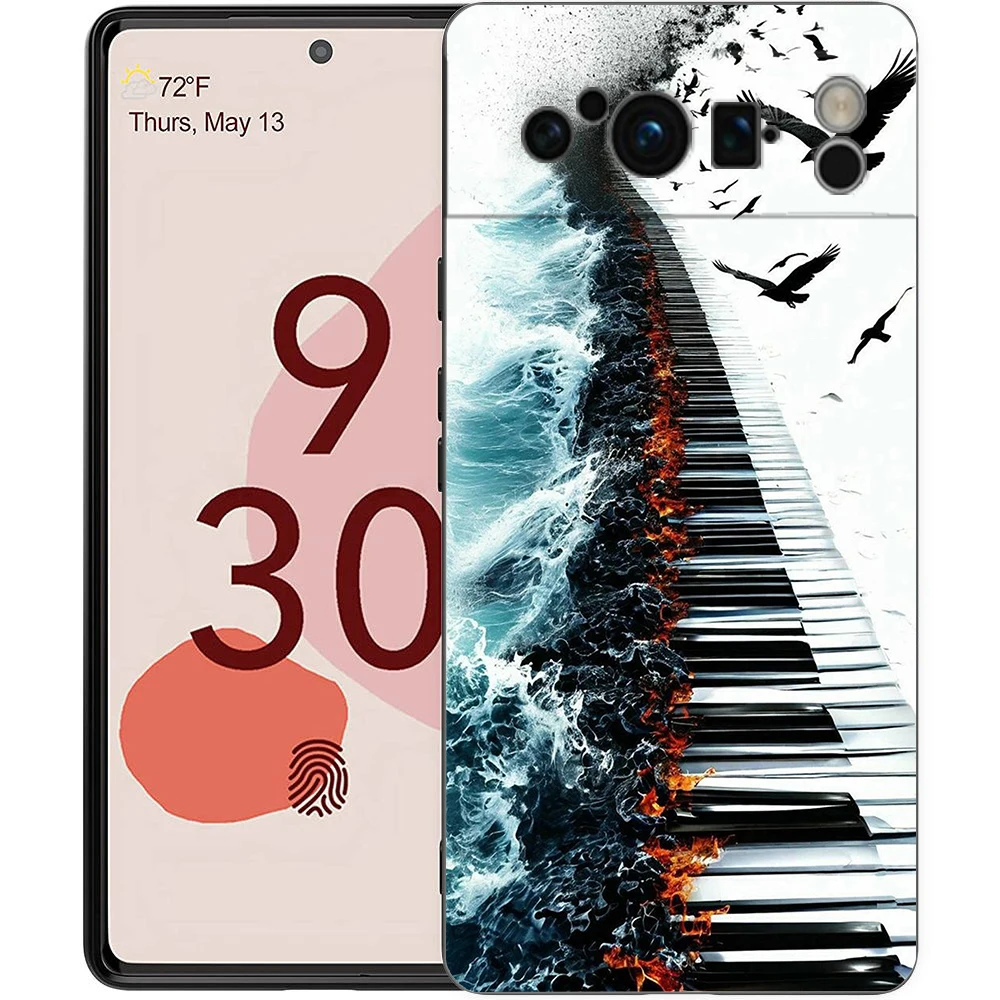 Handyhülle für Google Pixel/9/8/7/6/7A/6A/Pro, stoßfest, weiches TPU, 9/Pro/XL, Shell Capas Fundas, Tastatur, Synthesizer, Musik – Detail 4