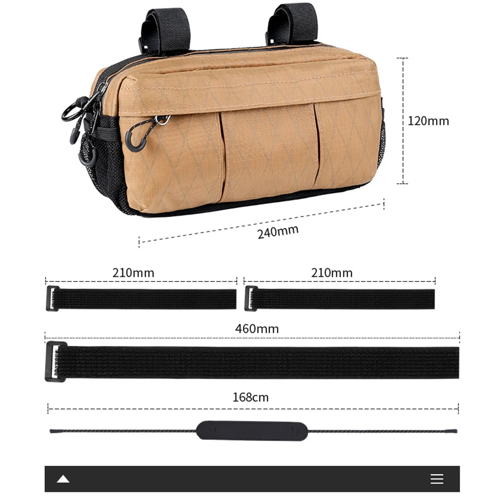 Description Picture 5 of itemBike Bags Handlebar Multi-purpose Shoulder Waterproof Road Cycling Frame Tube Bag Shoulder Bags Bicycle Bag Handle Hanging Bag
