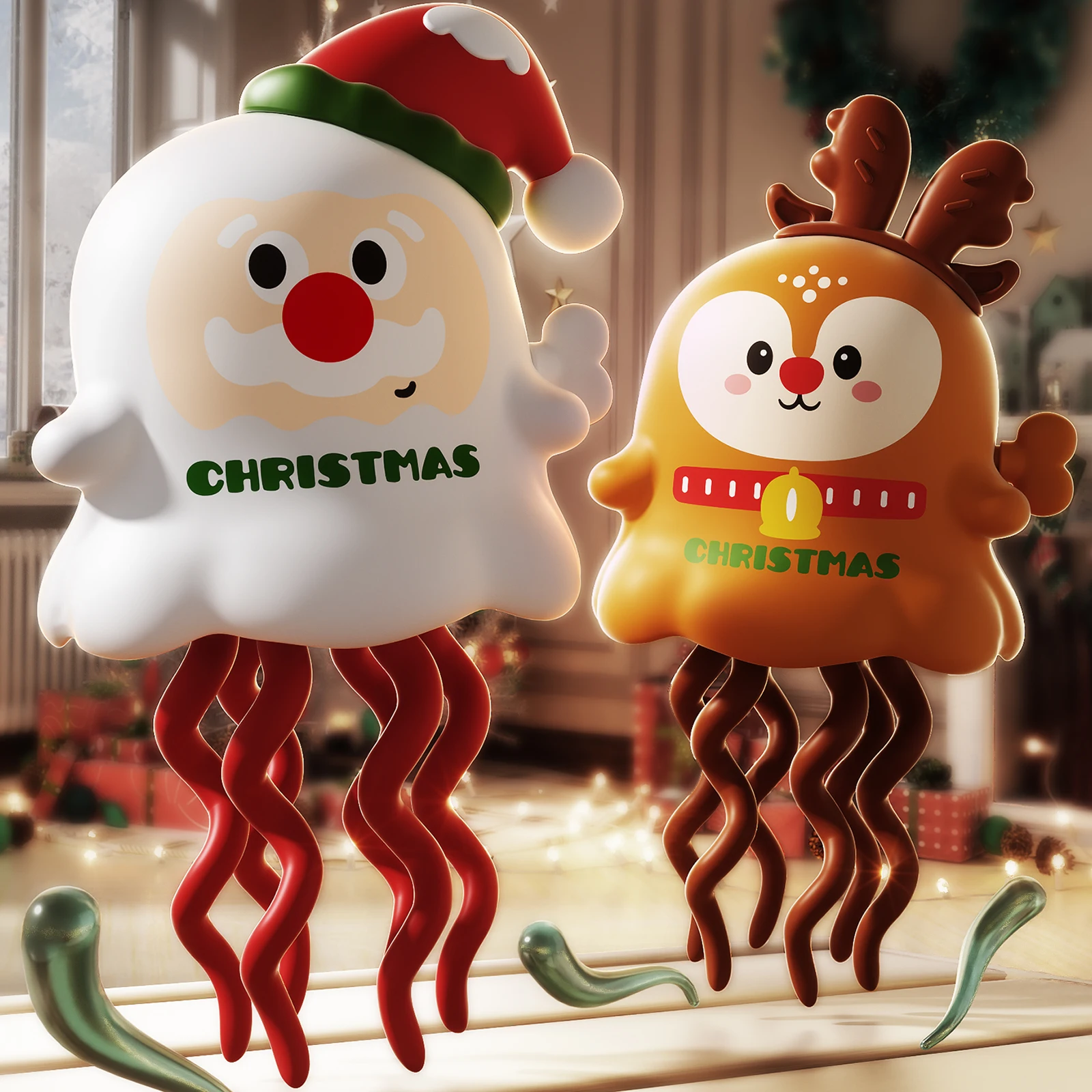 Electric Dancing White Ghost/Snowman Toys or Kids Sound and Lights Obstacle Avoidance Crawling Simulation Orange Ghost Baby Funn