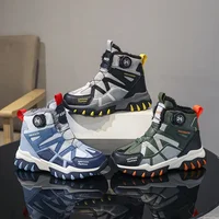 Kids Winter Fleece-Lined Warm Snow Boots Outdoor Sports Shoes Waterproof Large Cotton Shoes For Boys Northeast China Origin