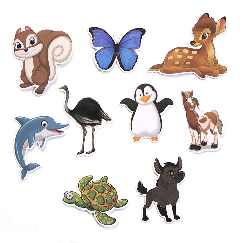 

10/50PCS Mix Styles Cute Watercolor Animal Sticker Neon Light Butterfly DIY Funny Stickers for Laptop Car Luggage Bike Toy