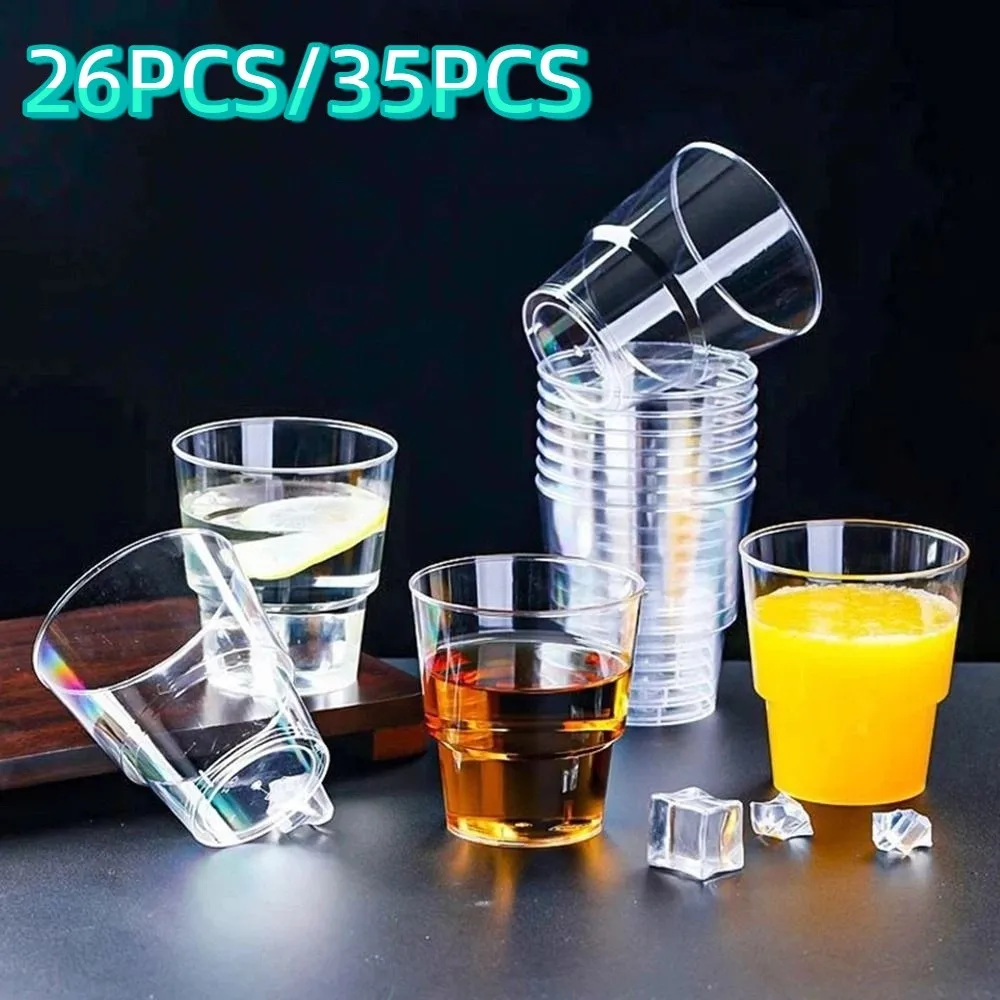 200ML Disposable Water Cup Food Grade Plastic Tea Coffee Cup Thickened Heat Resistant Transparent Aviation Cup Camping