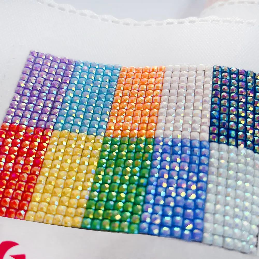 Diamond Painting Diamond Painting Accessories Embroidery Rhinestones HUACAN AB Square Drill Embroidery Color Rhinestone Diamond Painting Mosaic Stones Resin Electroplating Gift Making