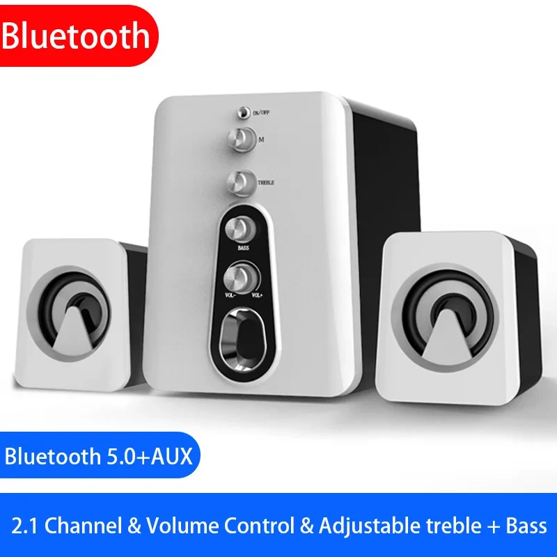 Computer Speakers Home Theater System - PC Bass Subwoofer Bluetooth Speaker Music Surround For Boombox Desktop Laptop