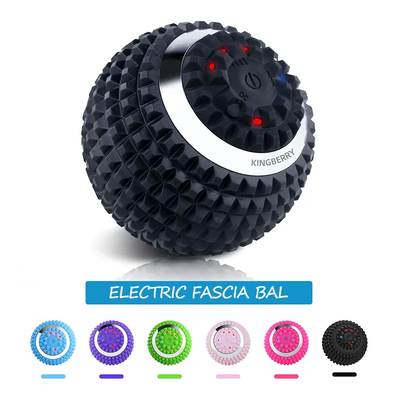 10CM Electric Fascial Ball Vibration Massage Ball Deep Muscle Relaxation Massager Fitness Yoga Recovery Silicone Ball