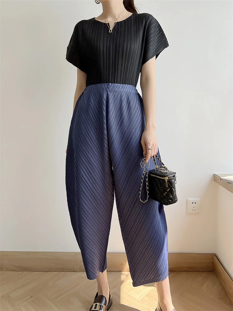 Miyake Pleated Pants Women\'s 2023 New Banana Pants Fashion All-Match Pleated Pants Casual Loose Wide-Leg Pants Streetwear Women